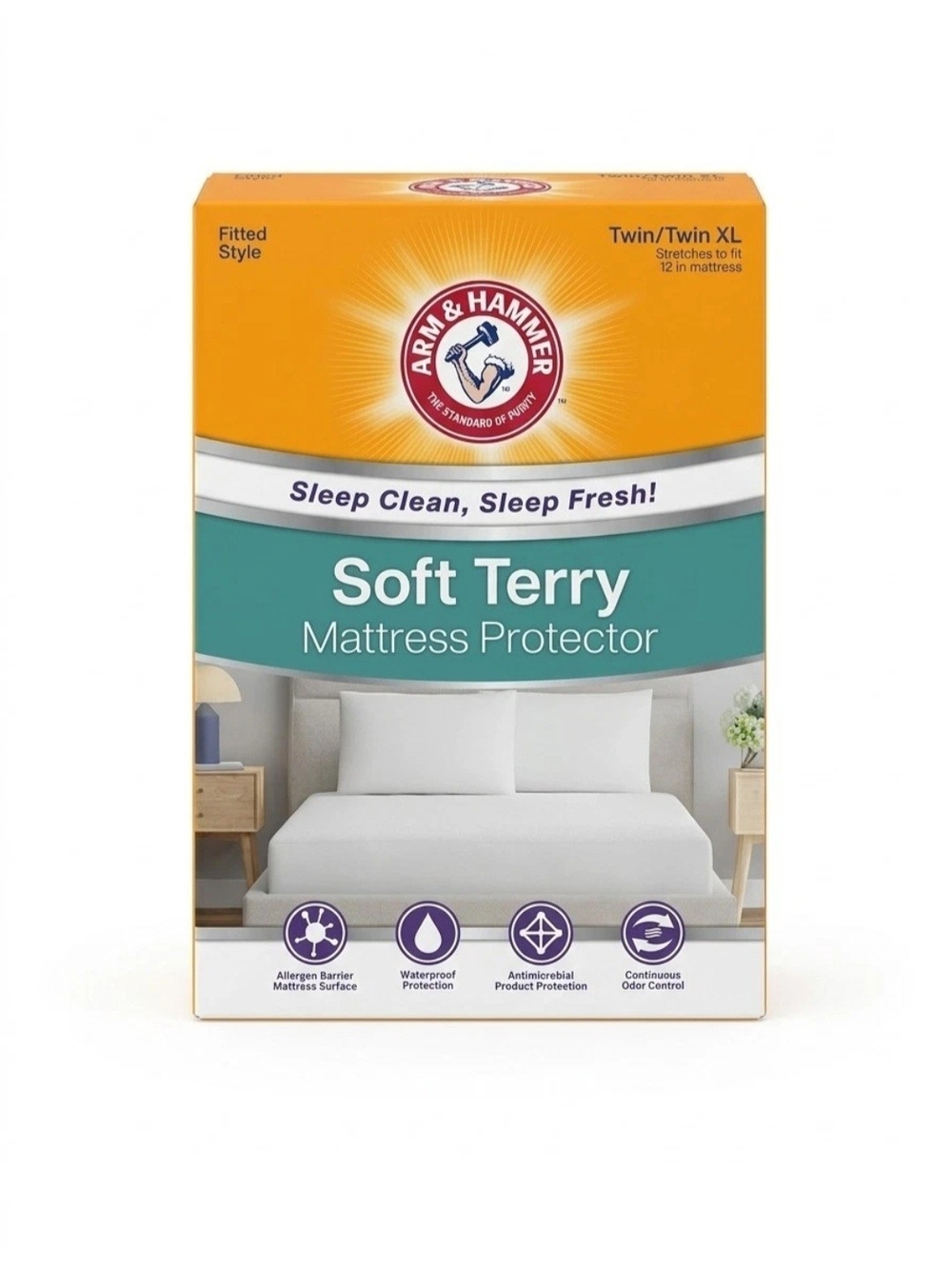 Lot Of 3 -  Arm & Hammer Twin / Twin Xl Soft Terry Mattress Protector